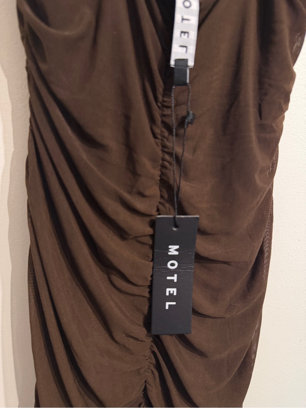 Motel Rocks Brown Ruched Halter Mini Dress - Picture 7 of 9